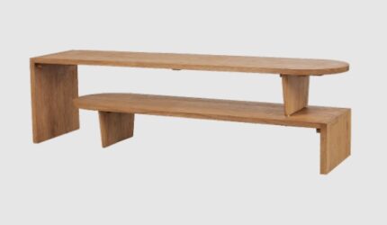 lekk curved extendable tv rack